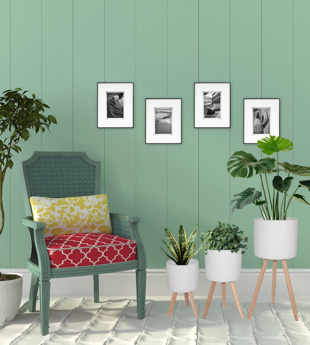 SET MACETAS PLANTA PATAS INTERIOR EXTERIOR FLORES BLANCA JHN - 10