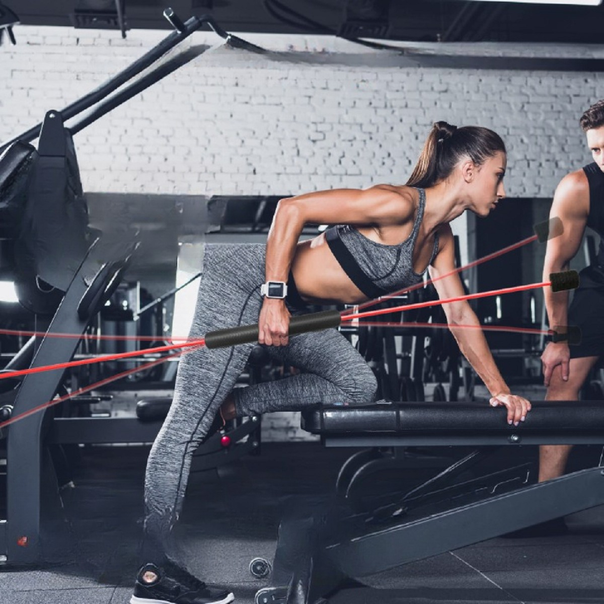 BARRA ELÁSTICA FITNESS ENTRENAMIENTO VIBRACIÓN ALTA LAU - 10