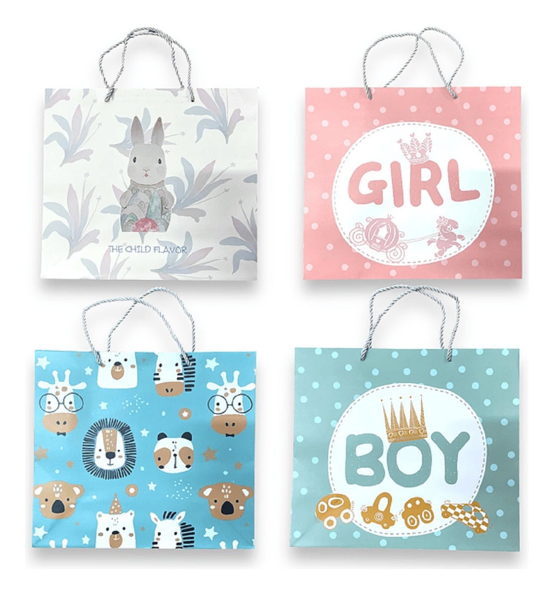 SET 9 BOLSAS REGALO ALTA CALIDAD CUMPLEAÑO BABY SHOWER LAU - 1