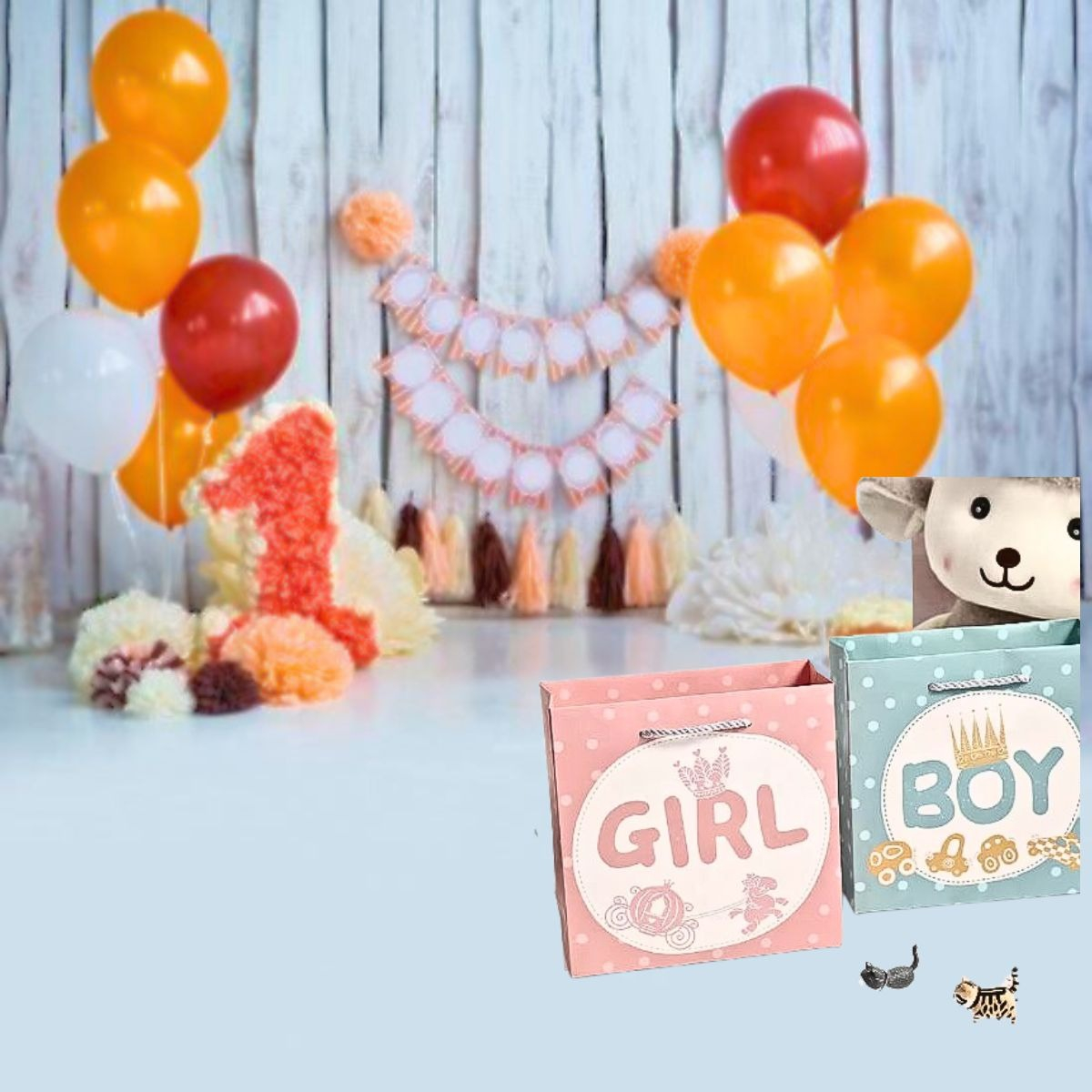 SET 9 BOLSAS REGALO ALTA CALIDAD CUMPLEAÑO BABY SHOWER LAU - 7