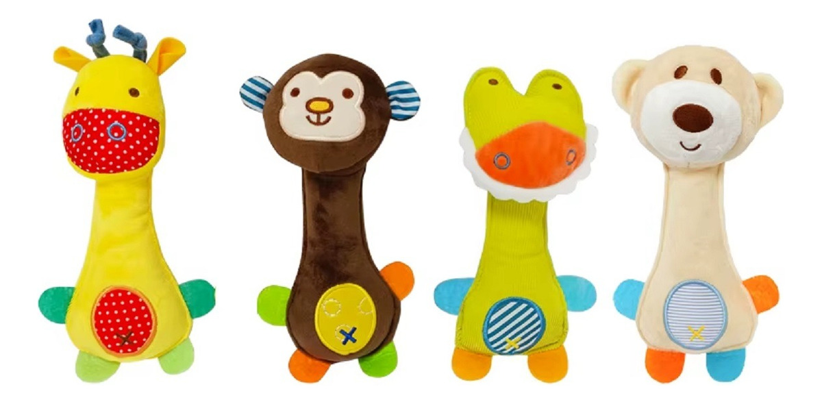 SET 3 SONAJERO MORDEDOR BEBÉ OSITO PELUCHE DIVERTIDO LAU - 1