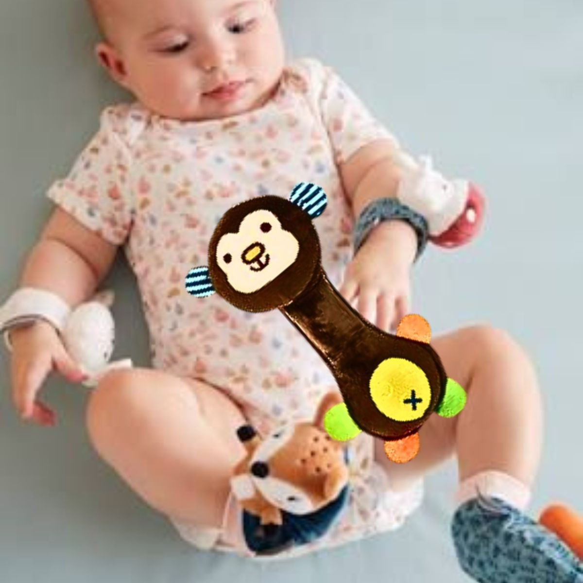 SET 3 SONAJERO MORDEDOR BEBÉ OSITO PELUCHE DIVERTIDO LAU - 10