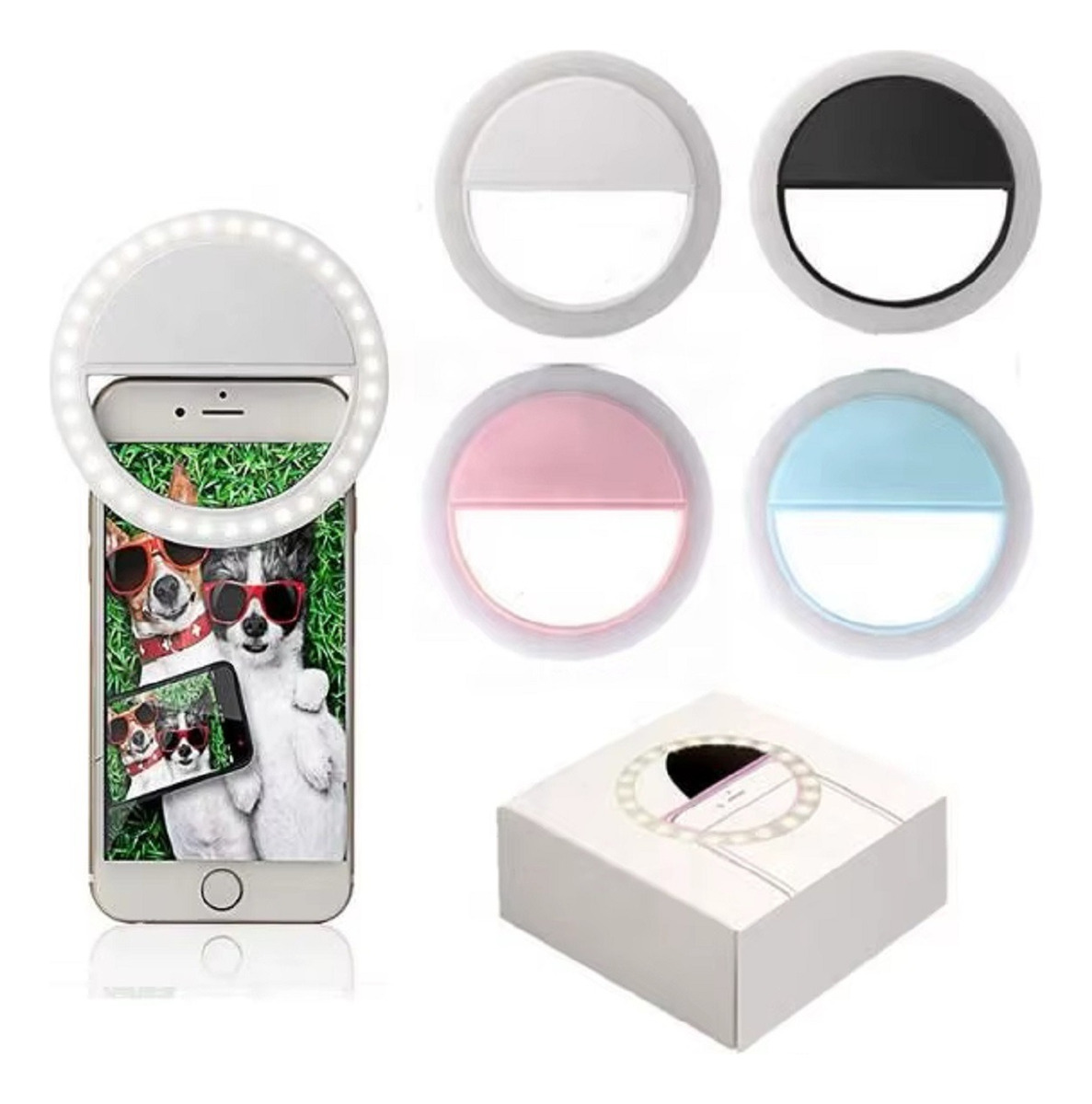 SET 5 ARO FLASH LUZ SELFIE RECARGABLE TELÉFONO CELULAR LAU - 1