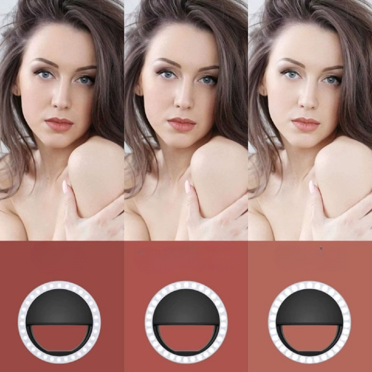 SET 5 ARO FLASH LUZ SELFIE RECARGABLE TELÉFONO CELULAR LAU - 4