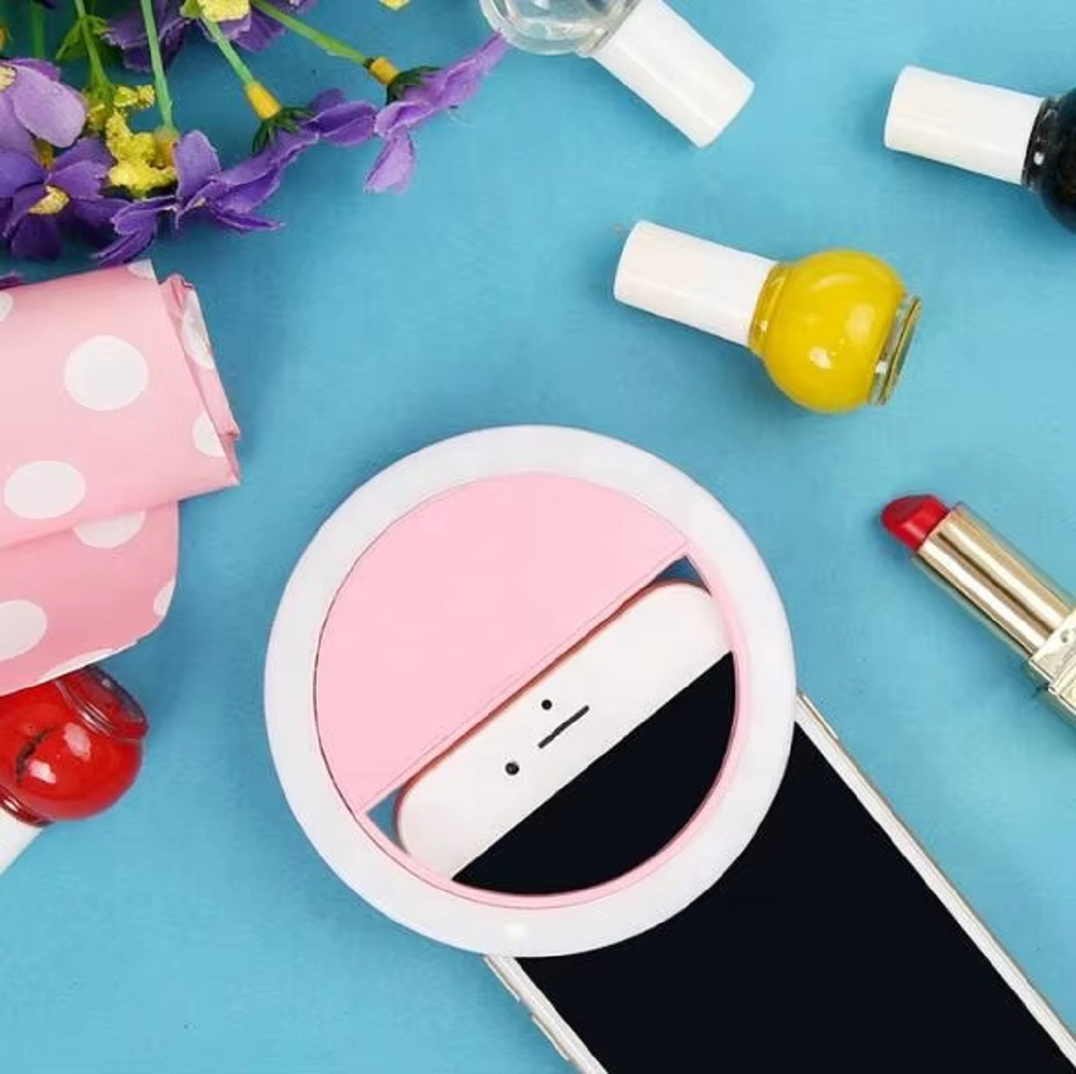 SET 5 ARO FLASH LUZ SELFIE RECARGABLE TELÉFONO CELULAR LAU - 5