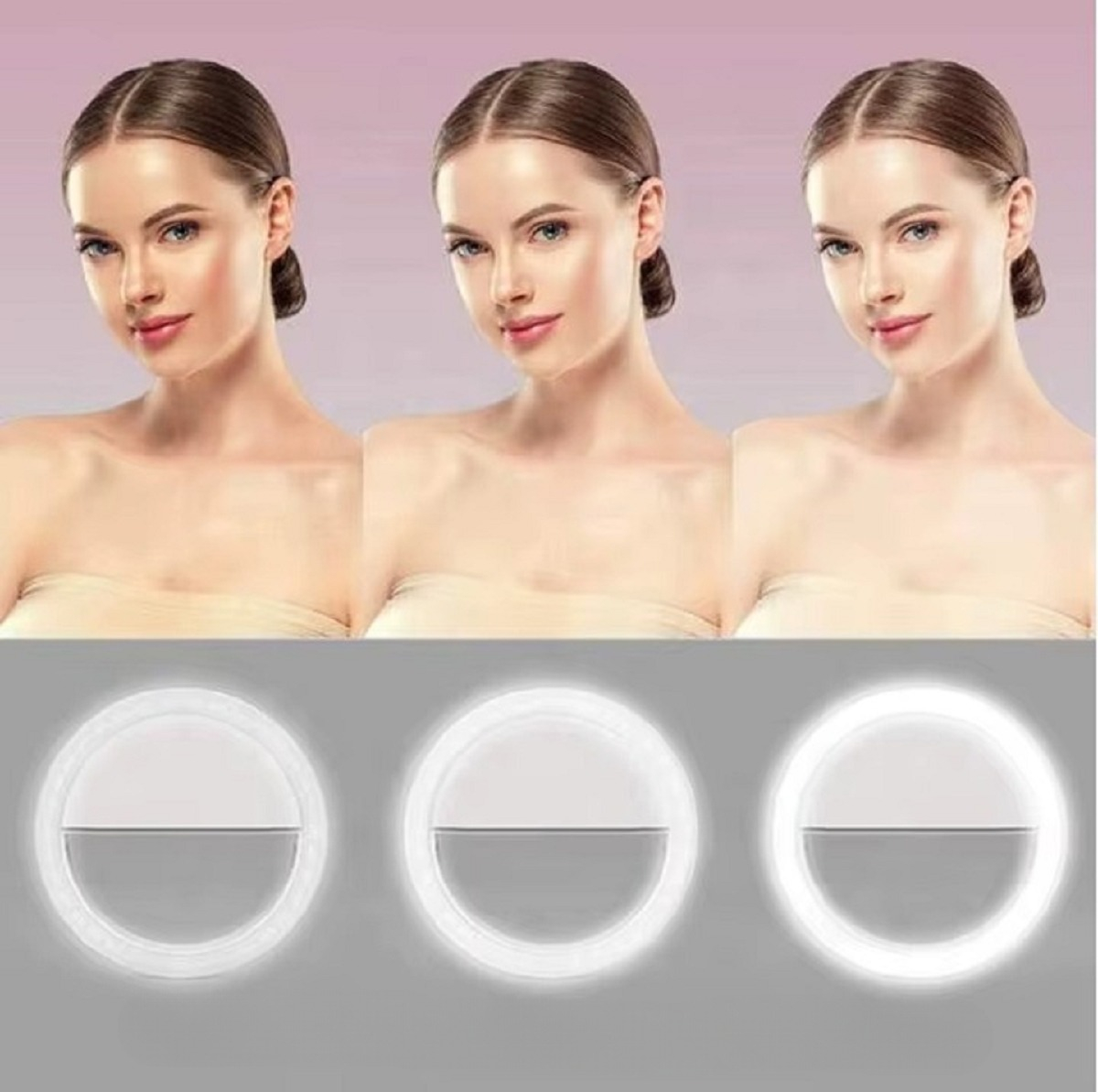 SET 5 ARO FLASH LUZ SELFIE RECARGABLE TELÉFONO CELULAR LAU - 7