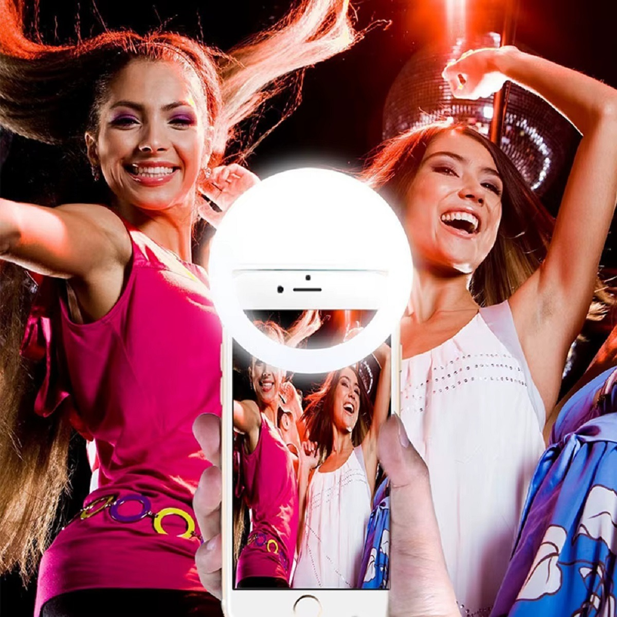 SET 5 ARO FLASH LUZ SELFIE RECARGABLE TELÉFONO CELULAR LAU - 9