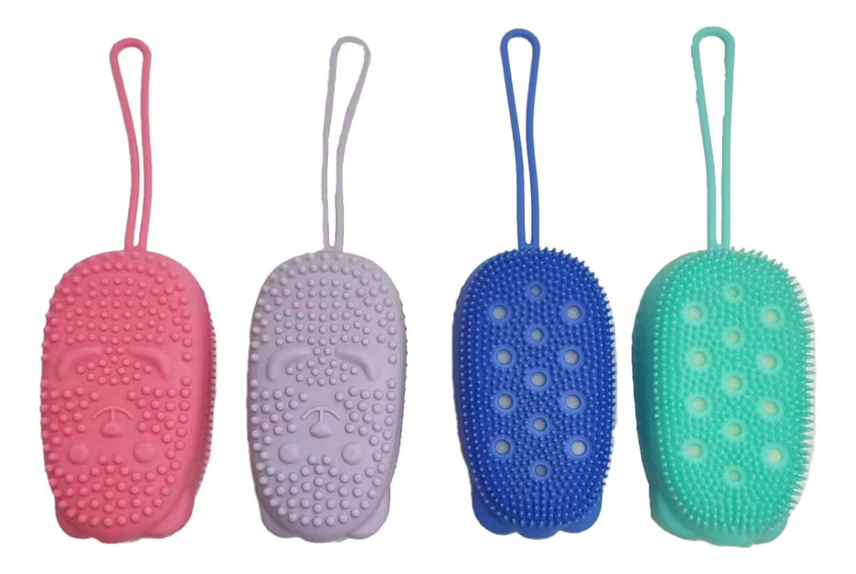SET 8 ESPONJAS BAÑO EXFOLIA SILICONA MASAJE LIMPIEZA LAU - 1