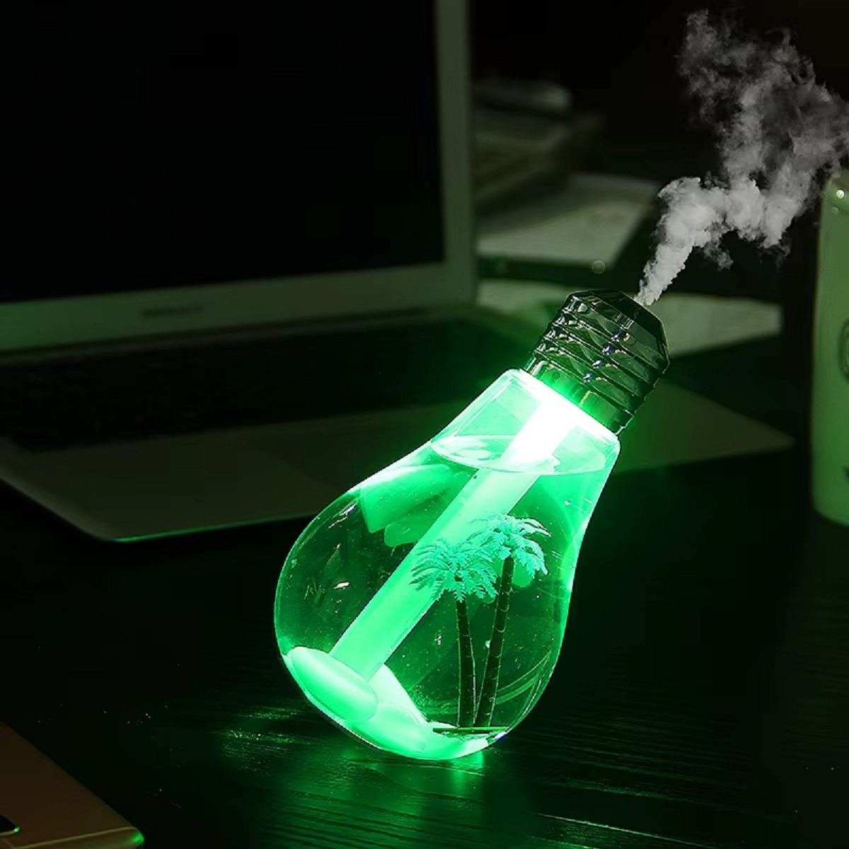 HUMIDIFICADOR DISEÑO BOMBILLO NOCTURNO DECORA PORTÁTIL LAU - 8