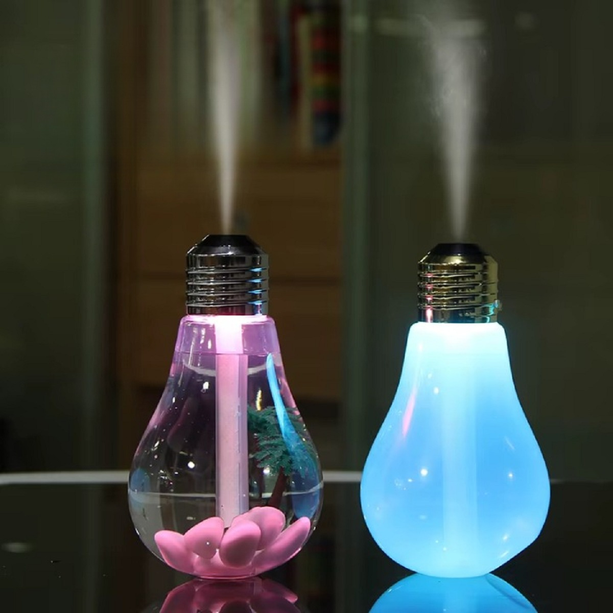 HUMIDIFICADOR DISEÑO BOMBILLO NOCTURNO DECORA PORTÁTIL LAU - 9