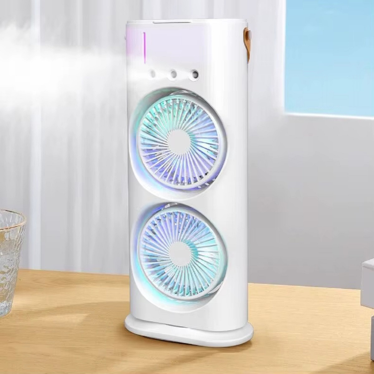 VENTILADOR PORTÁTIL ESCRITORIO DOBLE 12'' PRÁCTICO HOGAR LAU - 6