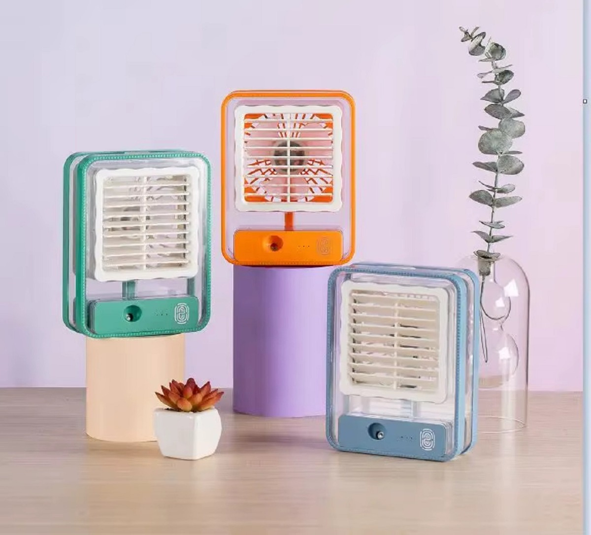 MINI ENFRIADOR AMBIENTE PORTÁTIL LUZ LED RECARGABLE LAU - 2