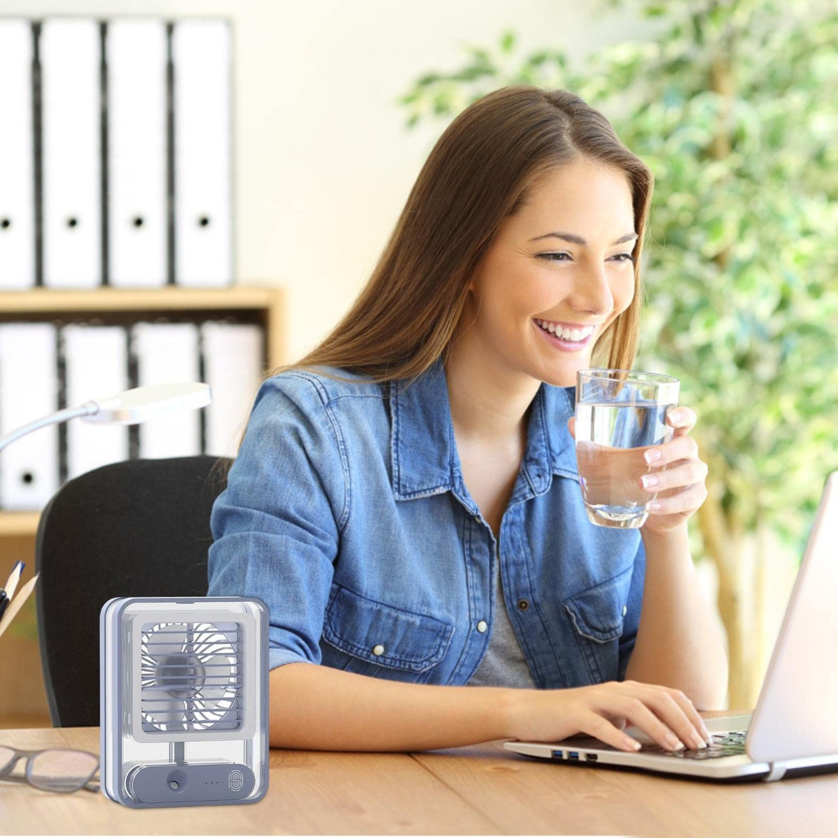 MINI ENFRIADOR AMBIENTE PORTÁTIL LUZ LED RECARGABLE LAU - 9
