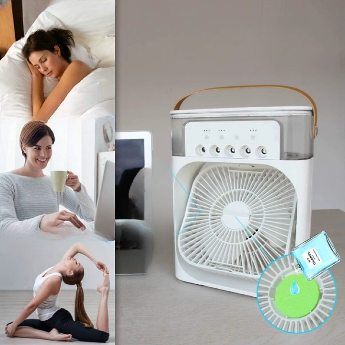 ENFRIADOR AGUA PORTÁTIL AIRE RECARGABLE HUMIDIFICADOR LAU - 2