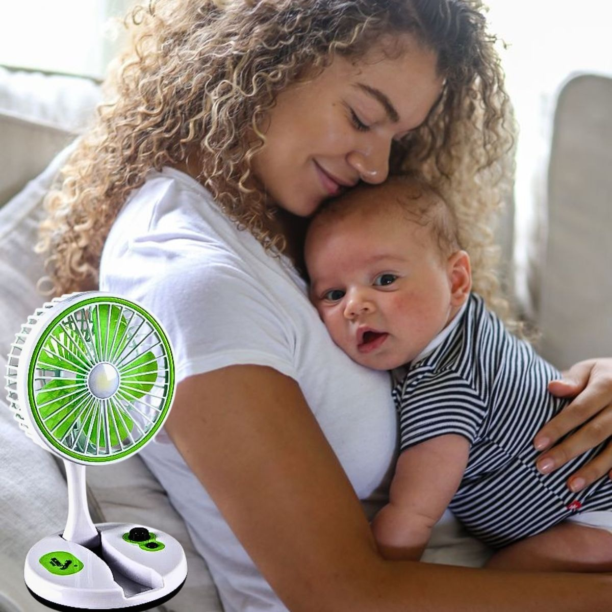 VENTILADOR MESA USB PORTÁTIL PLEGABLE LUCES LED HOGAR LAU - 9