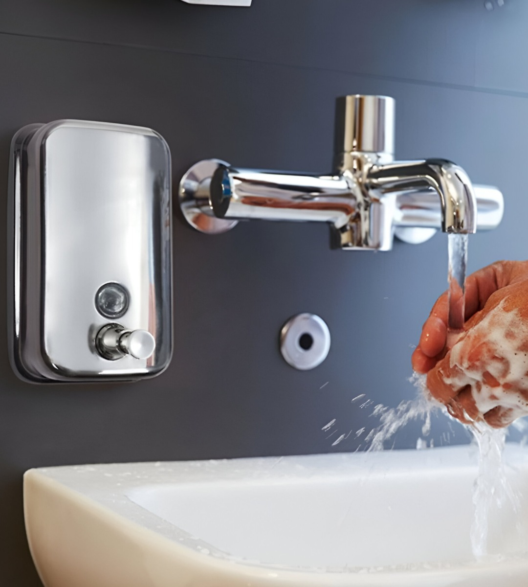 DISPENSADOR JABÓN PARED MODERNO 500ML BAÑO COCINA JHN - 4