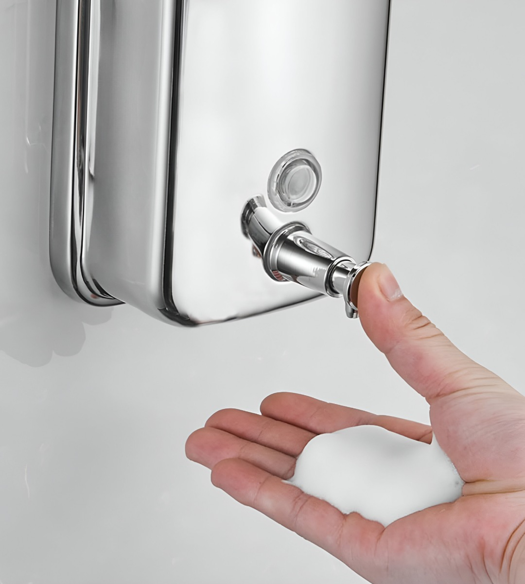 DISPENSADOR JABÓN PARED MODERNO 500ML BAÑO COCINA JHN - 5