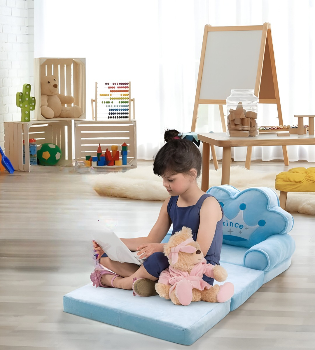 SOFÁ CAMA TRIPLE PLEGABLE NIÑOS SILLA REPOSABRAZOS JHN - 6