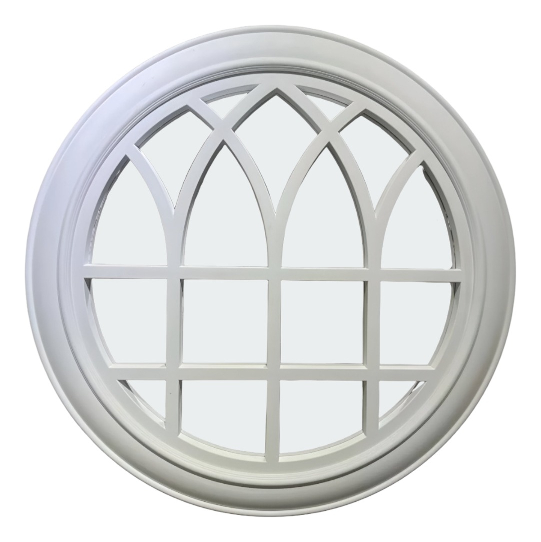 ESPEJO DECORATIVO CIRCULAR VENTANA ELEGANTE BLANCO JHN - 1