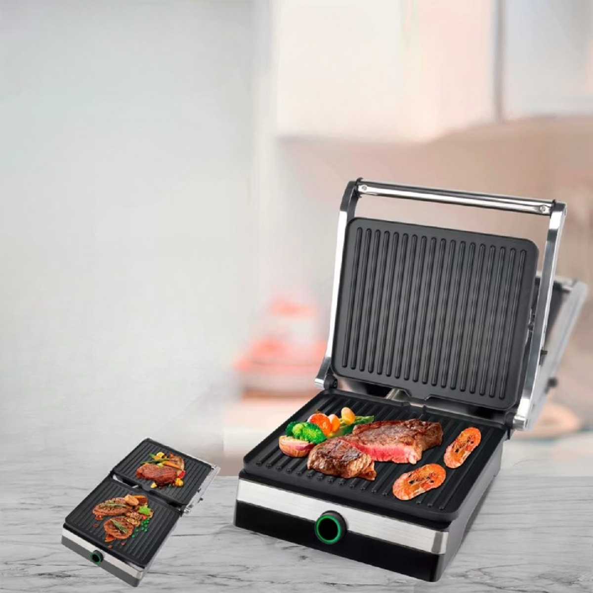 PARRILLA BARBACOA MULTIFUNCIONAL GRILL  2000W COCINA LAU - 9