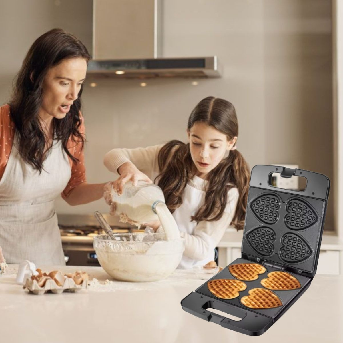 WAFFLERA GROFERA MULTIFUNCIONAL PLANCHA 1400W COCINA LAU - 7