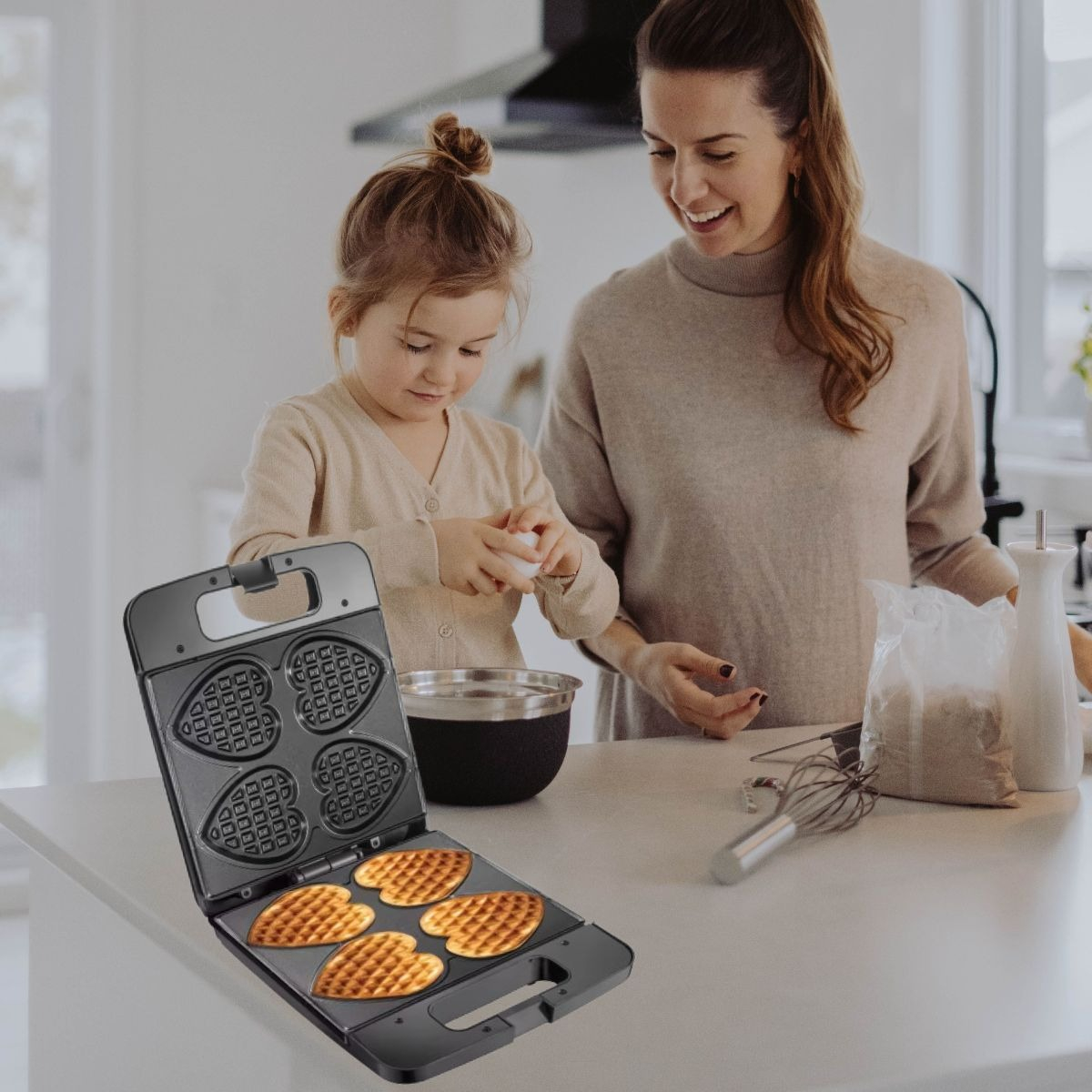 WAFFLERA GROFERA MULTIFUNCIONAL PLANCHA 1400W COCINA LAU - 8