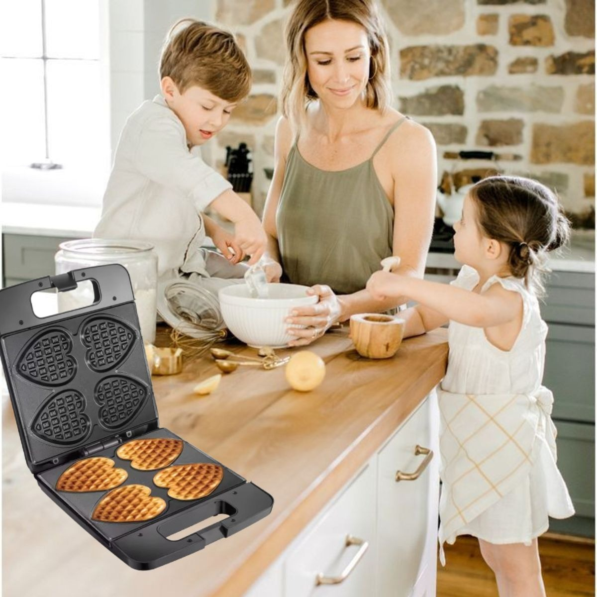 WAFFLERA GROFERA MULTIFUNCIONAL PLANCHA 1400W COCINA LAU - 9