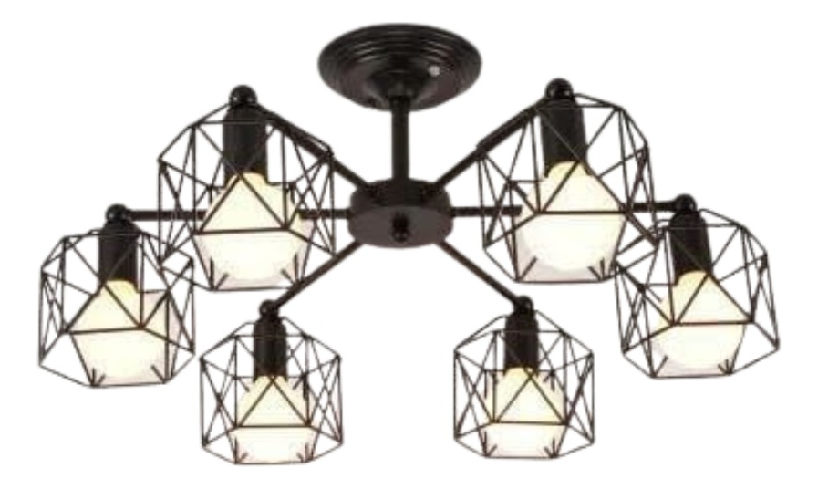 LAMPARA COLGANTE ARAÑA RETRO 6 LUCES HOGAR SALA LAU - 1