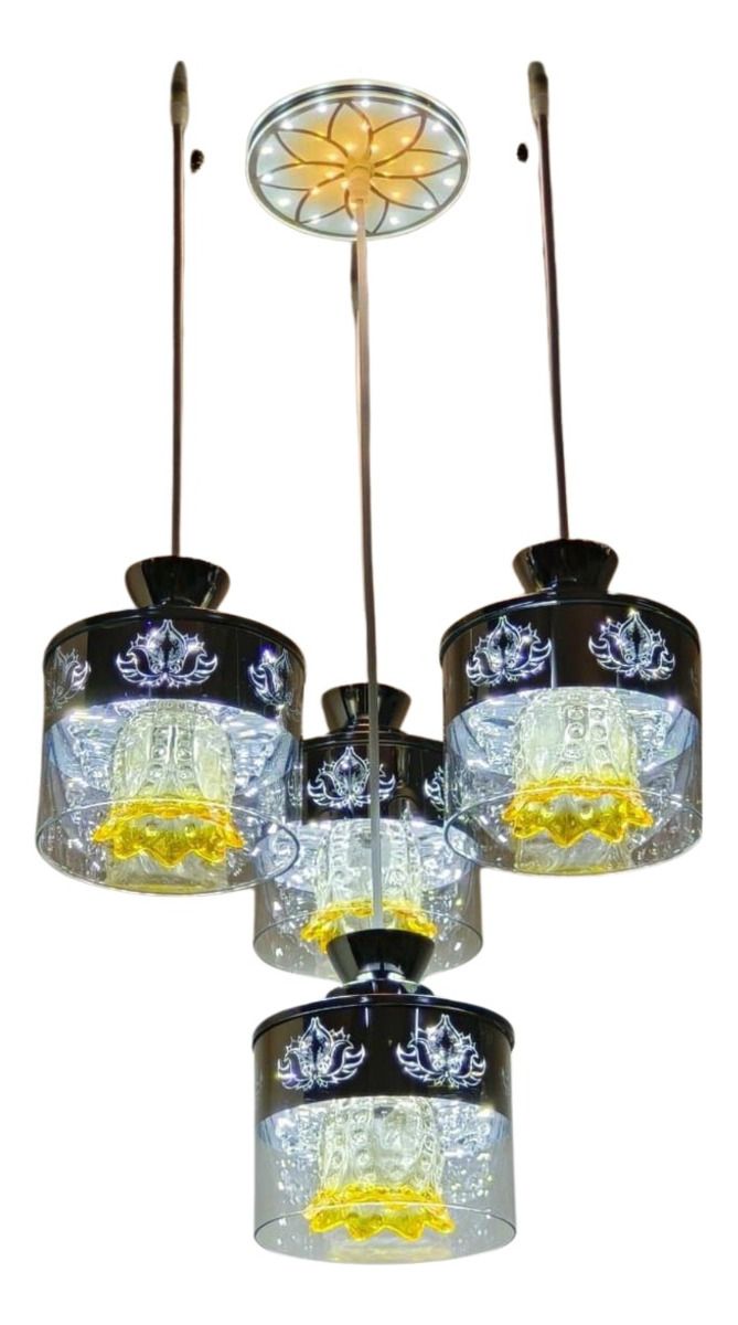 LAMPARA COLGANTE VIDRIO 4 LUCES MODERNA HOGAR LAU - 1