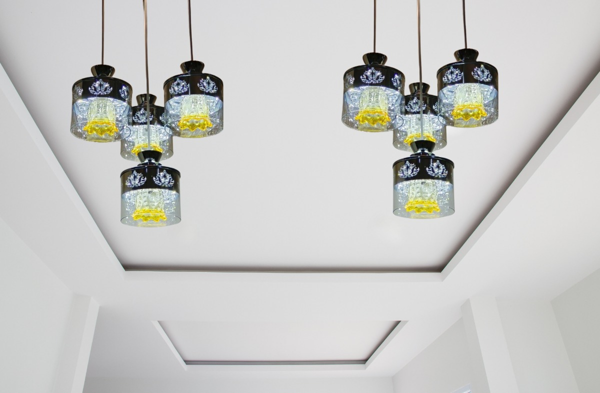 LAMPARA COLGANTE VIDRIO 4 LUCES MODERNA HOGAR LAU - 5