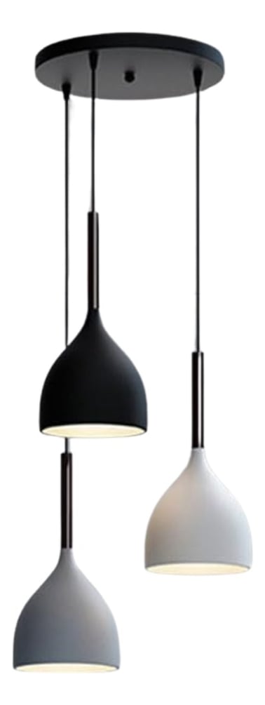 LAMPARA COLGANTE NORDICA PANTALLA METALICA 3 COLORES LAU - 1
