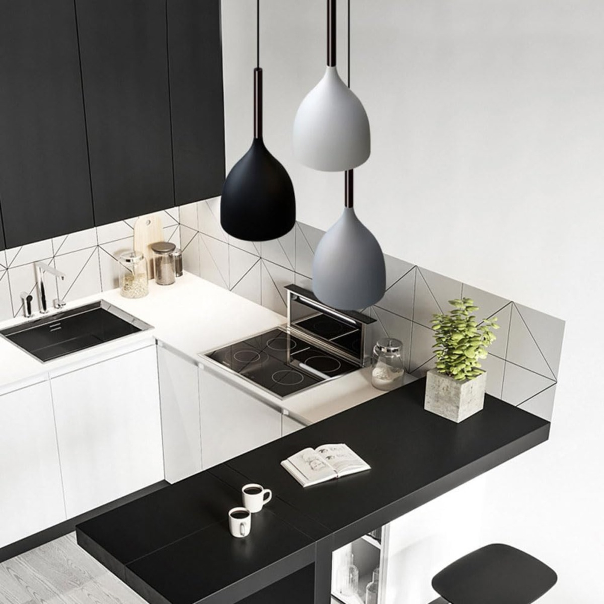 LAMPARA COLGANTE NORDICA PANTALLA METALICA 3 COLORES LAU - 2