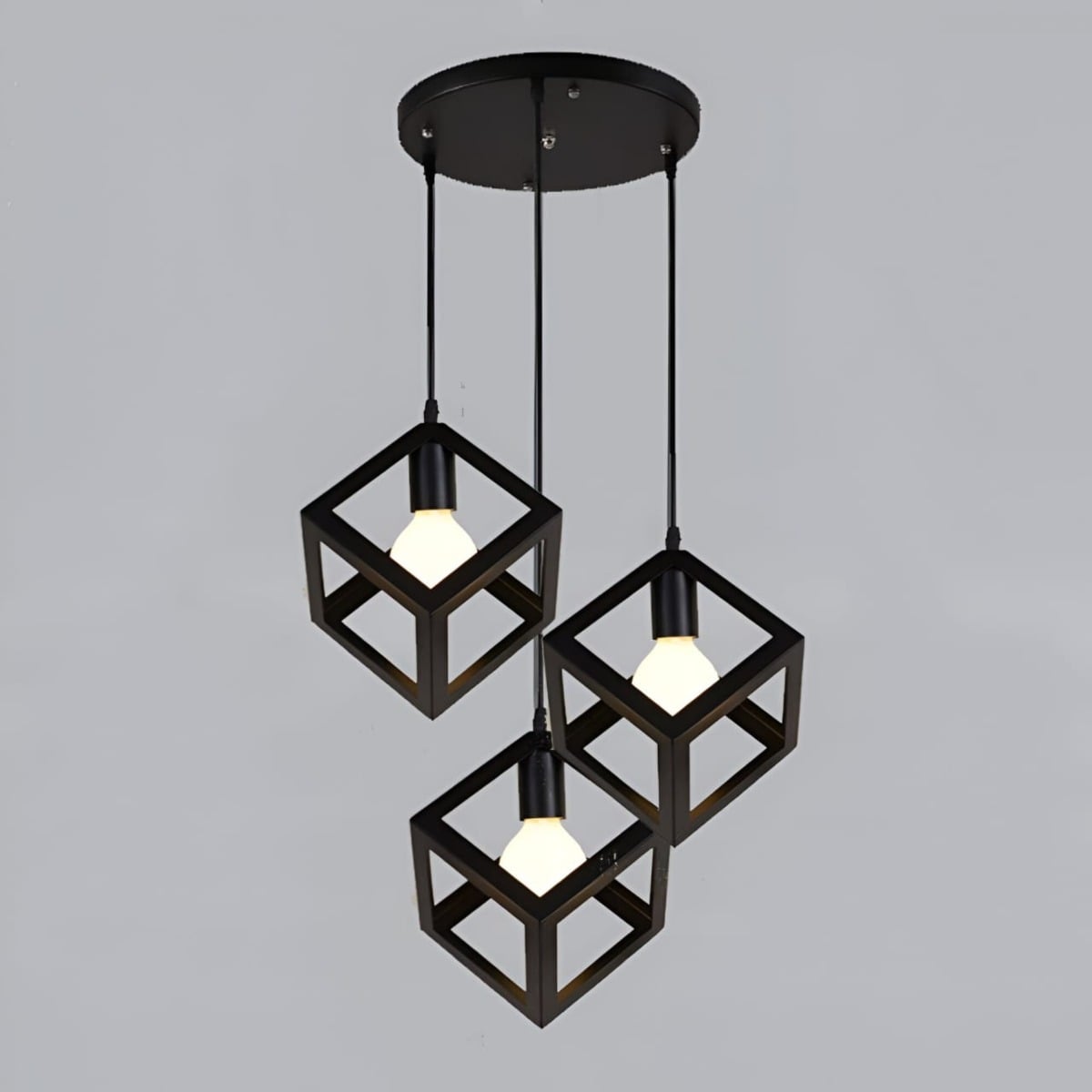 LAMPARA COLGANTE GEOMETRICO CUBO MODERNA HOGAR LAU - 4