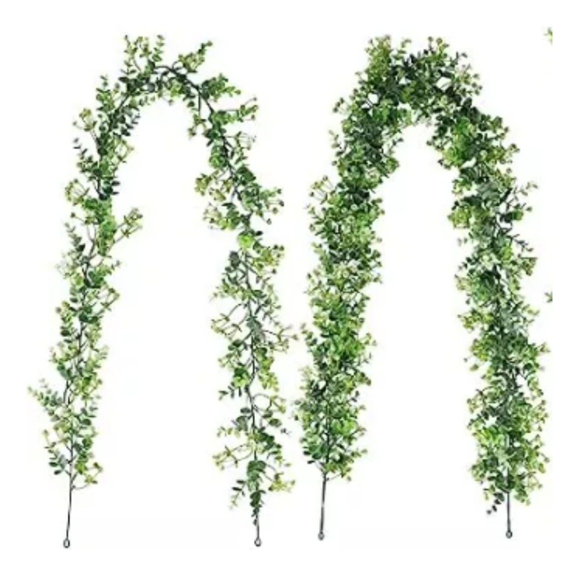 SET 2 PLANTAS GUIRNALDAS EUCALIPTO ARTIFICIALES HOGAR LAU - 4