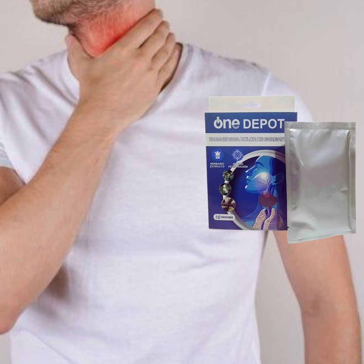 PARCHE HERBAL TOS DOLOR GARGANTA ALIVIO DURADERO 6 PACK JHN - 6