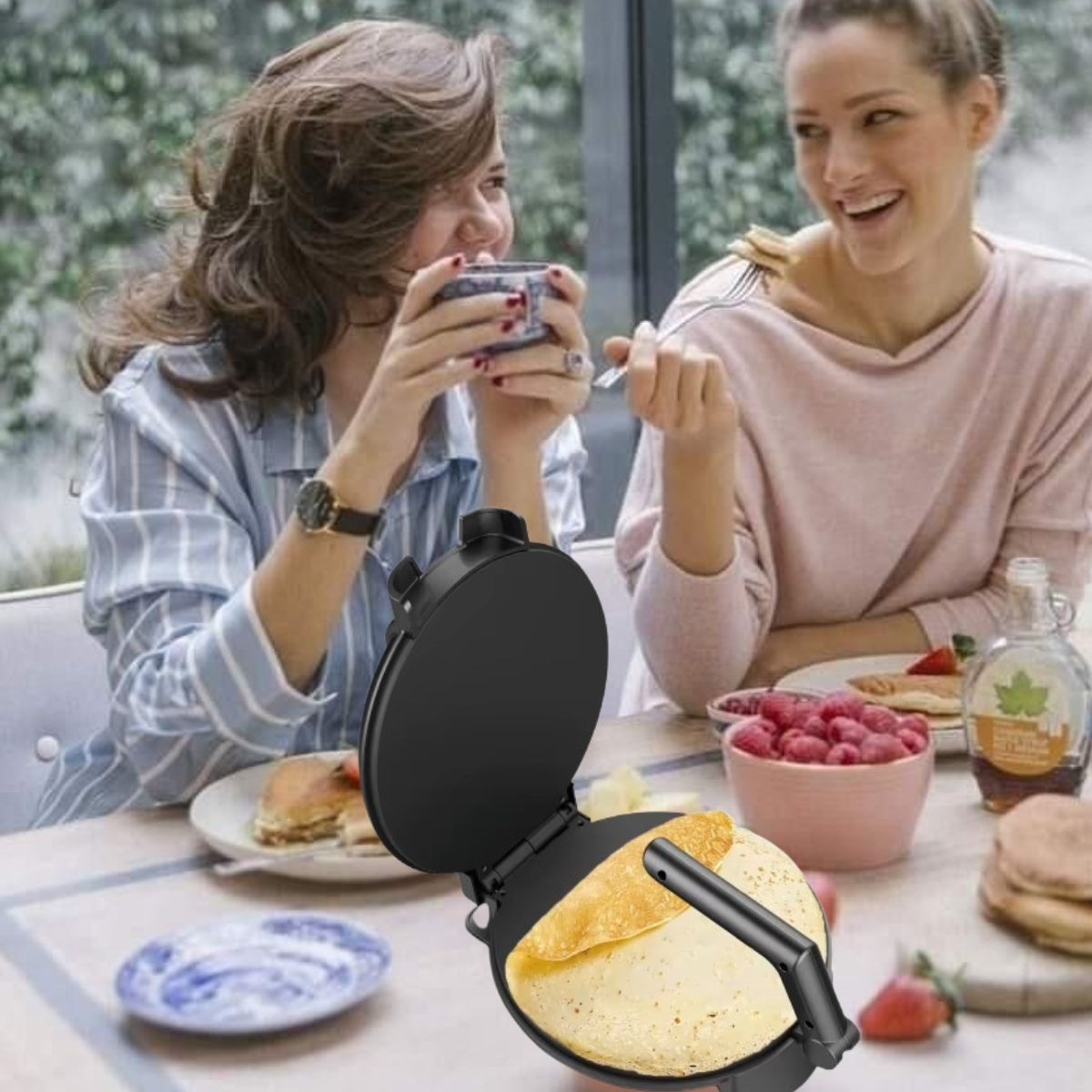 MÁQUINA ELÉCTRICA CREPAS PANQUEQUES AJUSTABLE 1400W JHN - 6