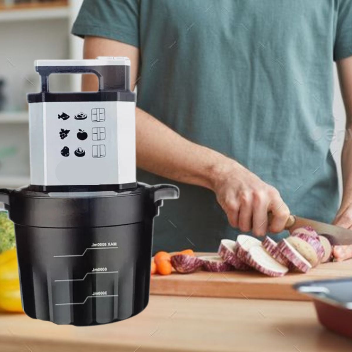 PROCESADOR MULTIFUNCIONAL ALIMENTOS VERSATILIDAD COCINA JHN - 3