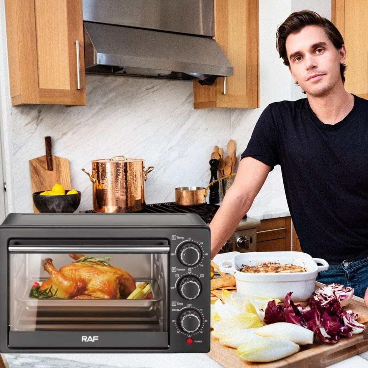 HORNO ELÉCTRICO VERSÁTIL COCCIÓN UNIFORME 1200W JHN - 8
