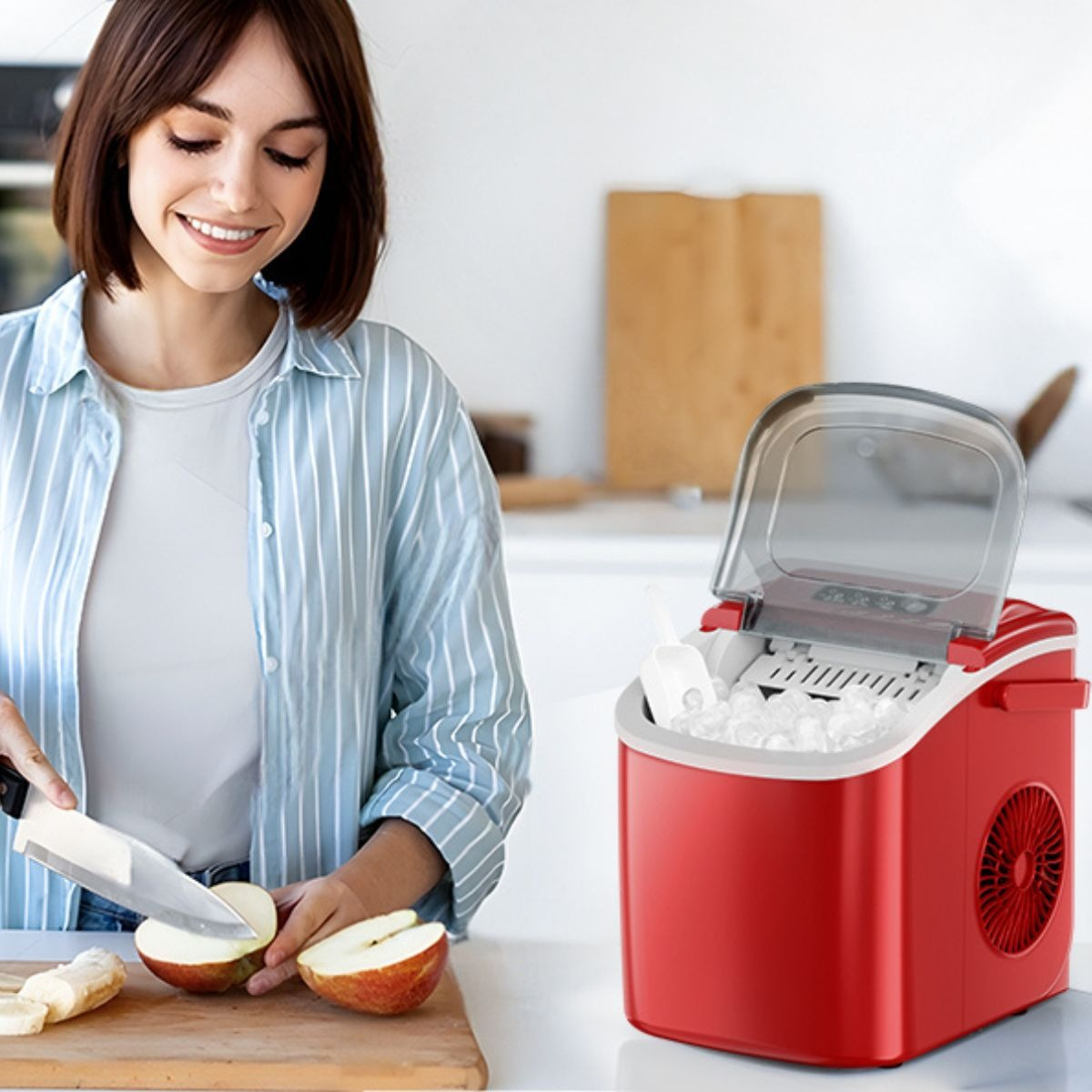MÁQUINA PORTÁTIL HIELO COMPACTA ENCIMERAS MODERNA JHN - 5