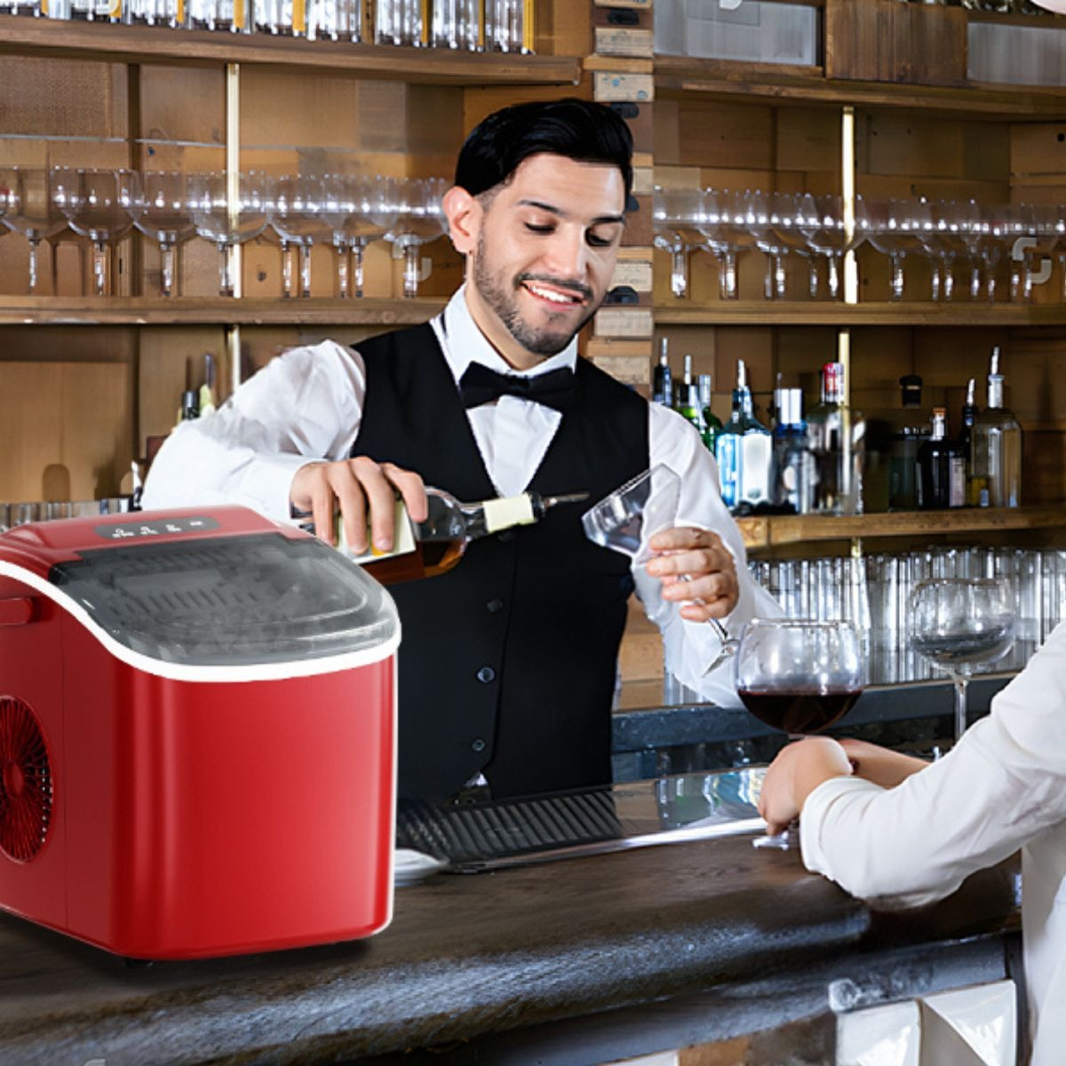 MÁQUINA PORTÁTIL HIELO COMPACTA ENCIMERAS MODERNA JHN - 7
