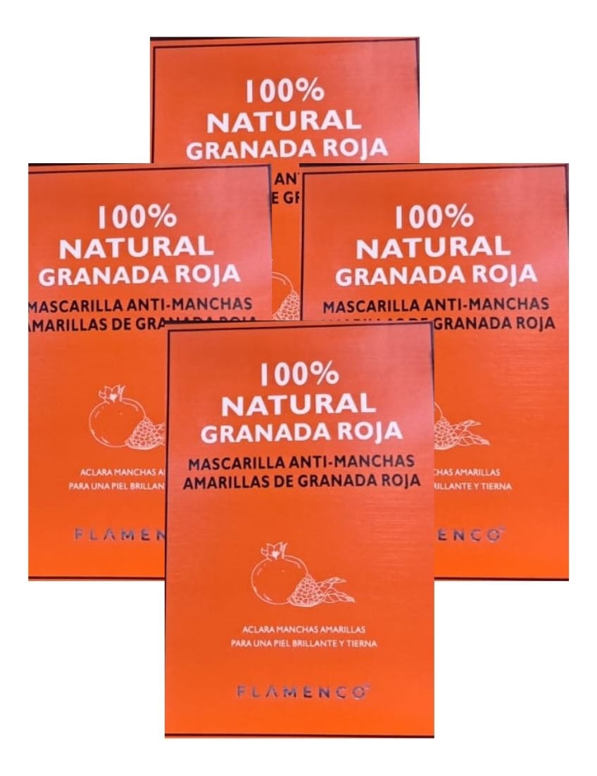 SET 4 MASCARILLAS FACIALES GRANADA ROJA ANTI MANCHAS LAU - 1