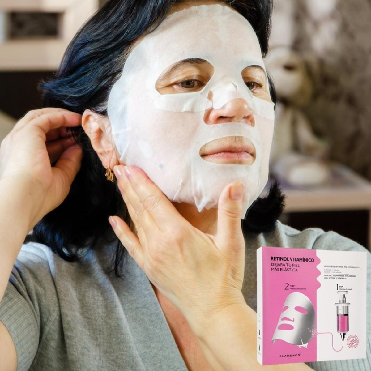 SET 3 MASCARILLAS FACIAL RETINOL REGENERA FIRMEZA ROSTRO LAU - 2