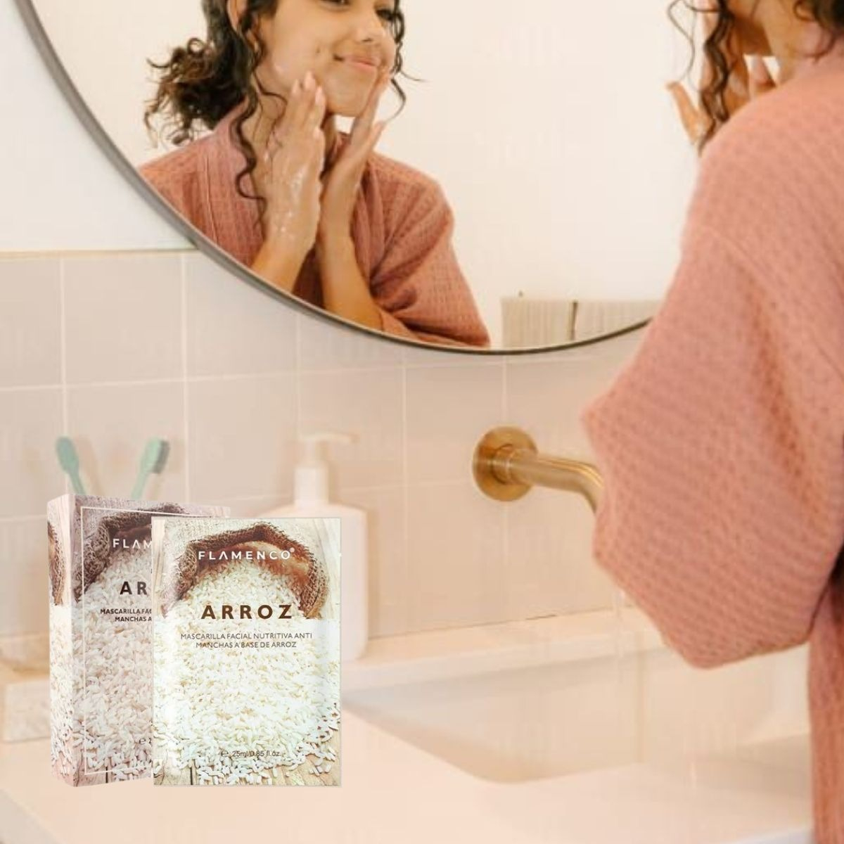 SET 2 MASCARILLAS FACIAL NUTRITIVA ANTI-MANCHAS ARROZ LAU - 6