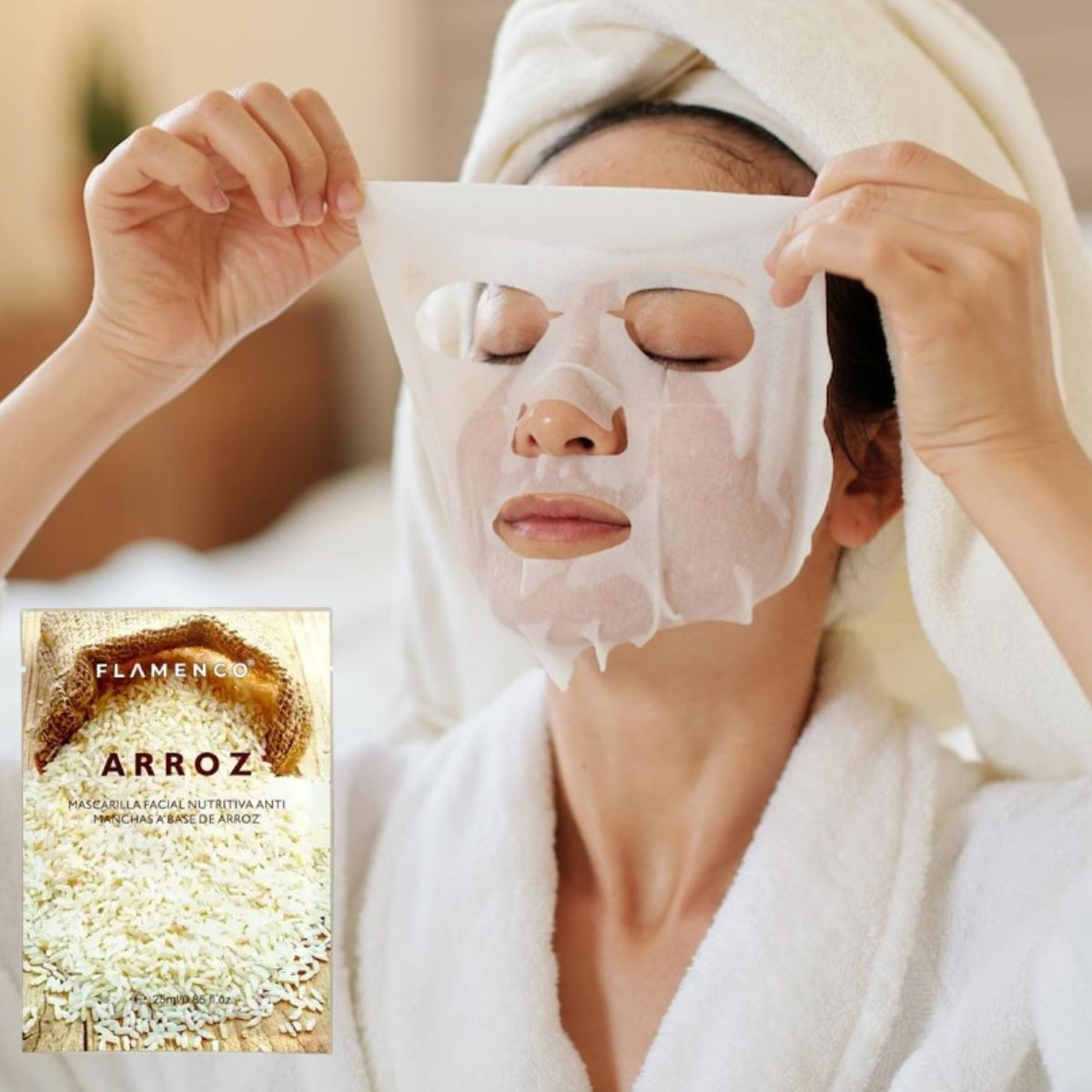 SET 2 MASCARILLAS FACIAL NUTRITIVA ANTI-MANCHAS ARROZ LAU - 9