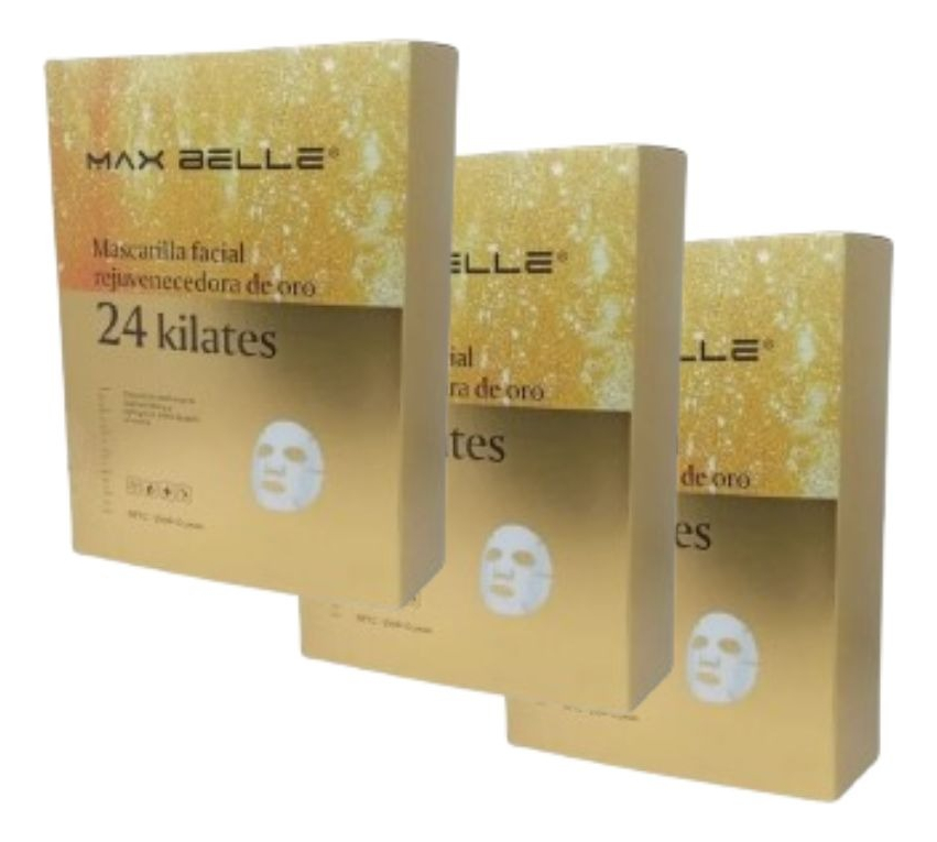 SET 4 MASCARILLA FACIAL HIDRATANTE REJUVENECE 24K GOLD LAU - 1