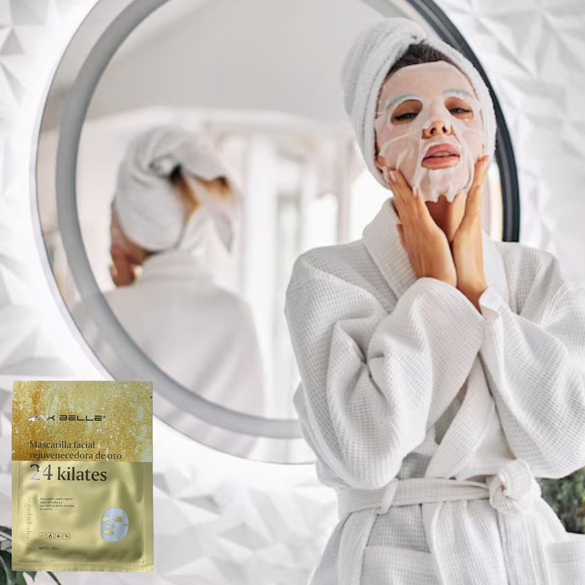 SET 4 MASCARILLA FACIAL HIDRATANTE REJUVENECE 24K GOLD LAU - 2