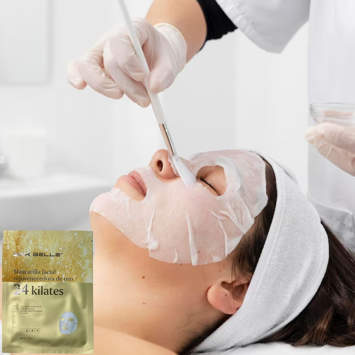 SET 4 MASCARILLA FACIAL HIDRATANTE REJUVENECE 24K GOLD LAU - 4