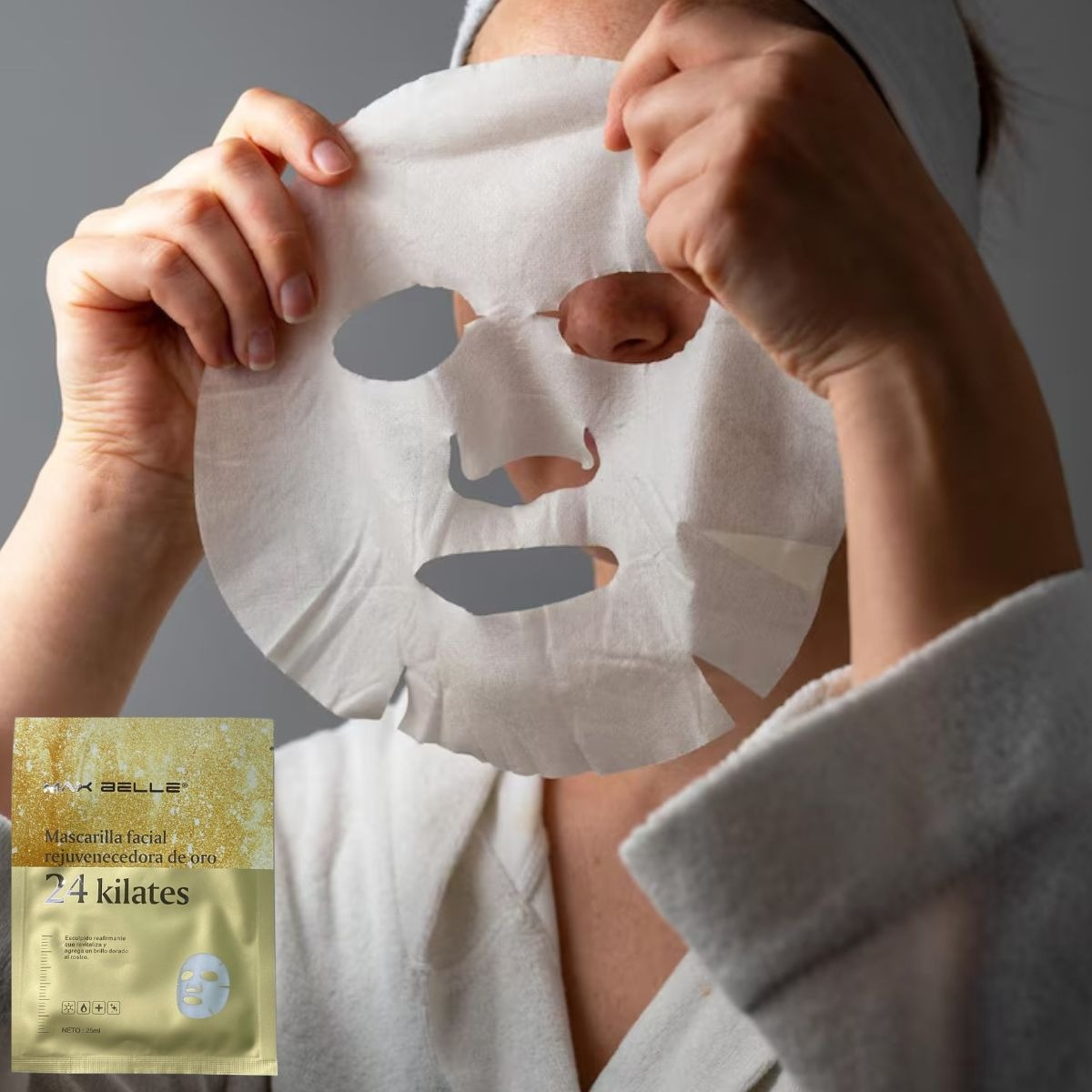 SET 4 MASCARILLA FACIAL HIDRATANTE REJUVENECE 24K GOLD LAU - 10