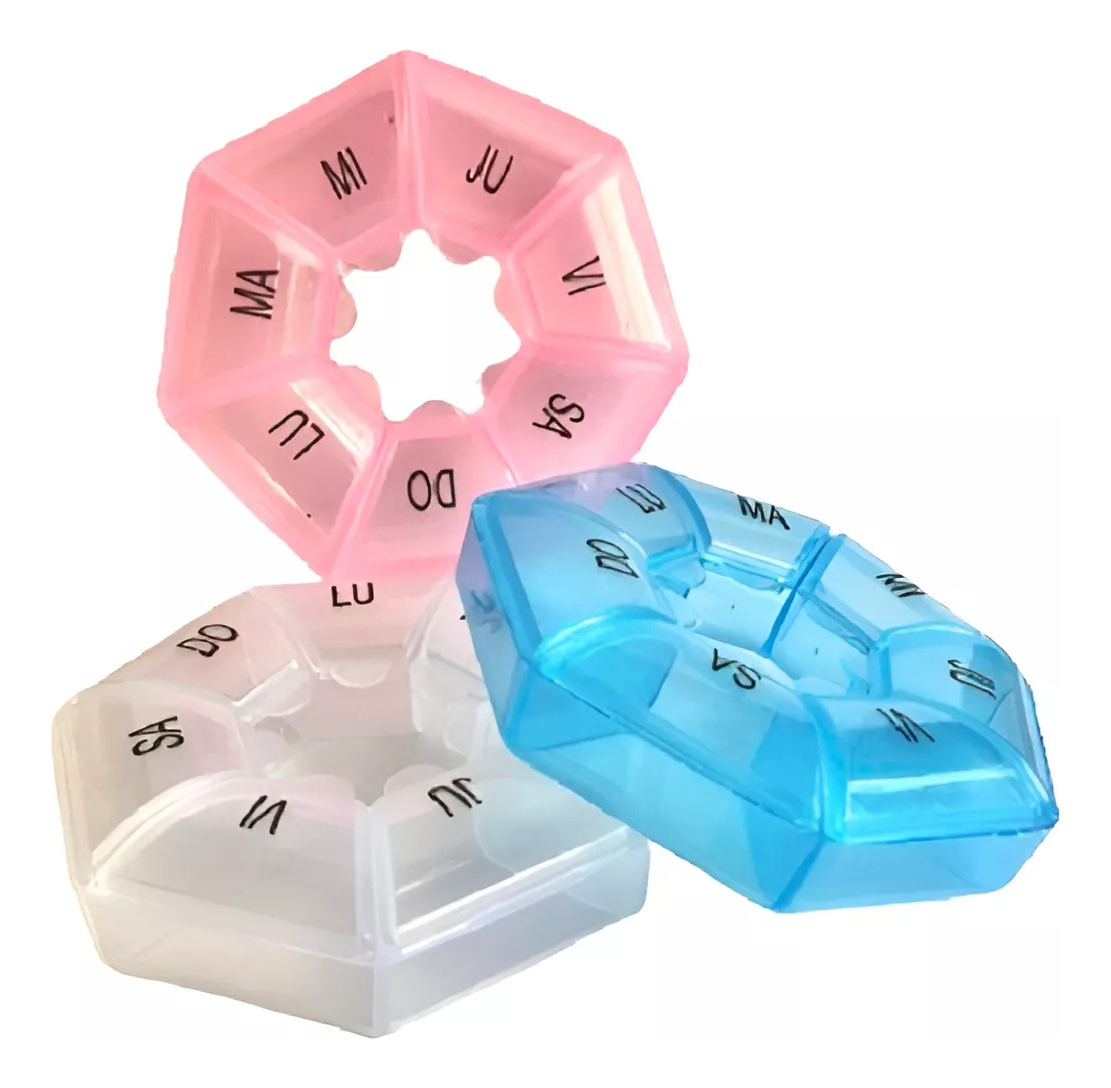 SET 6 PASTILLERO SEMANAL COMPACTO PORTATIL MEDICINA LAU - 1