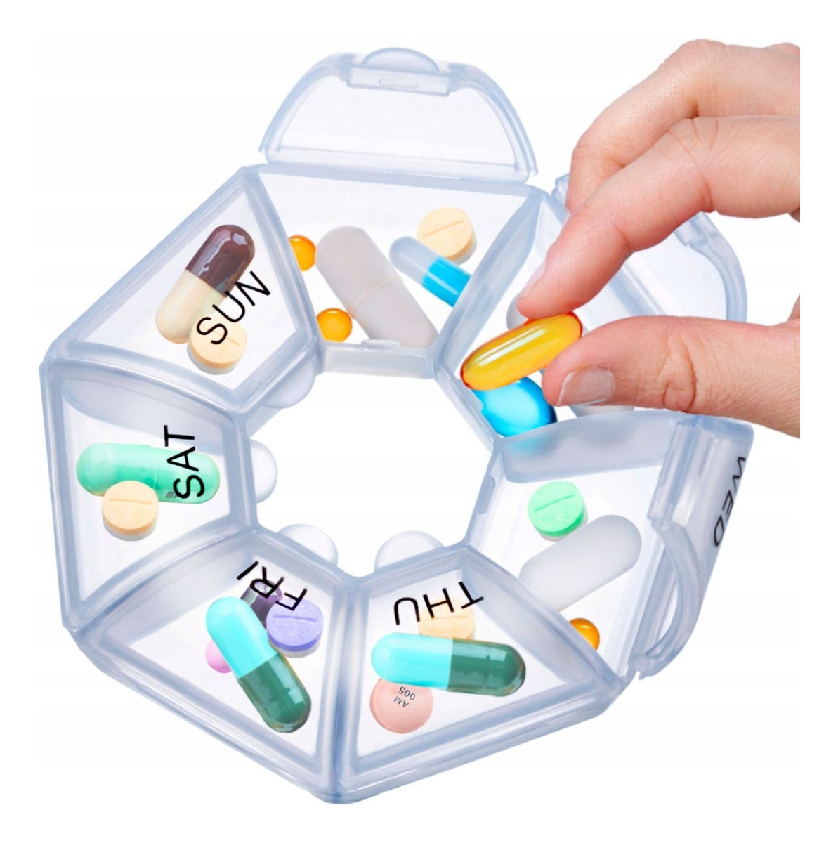 SET 6 PASTILLERO ORGANIZADOR 7 DIAS PORTATIL MEDICINA LAU - 4